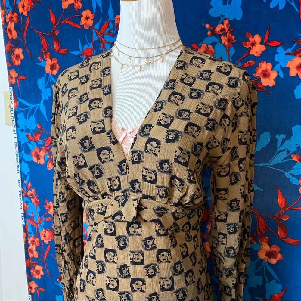 Nicole Miller face limited print dress